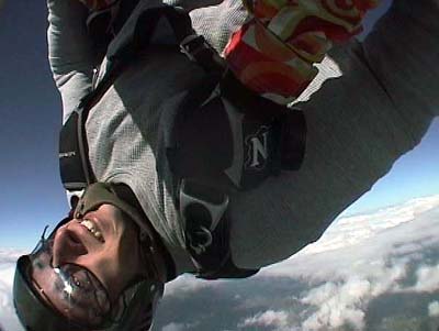 Mike DeSaro tries flying head-down